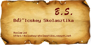 Bölcskey Skolasztika névjegykártya